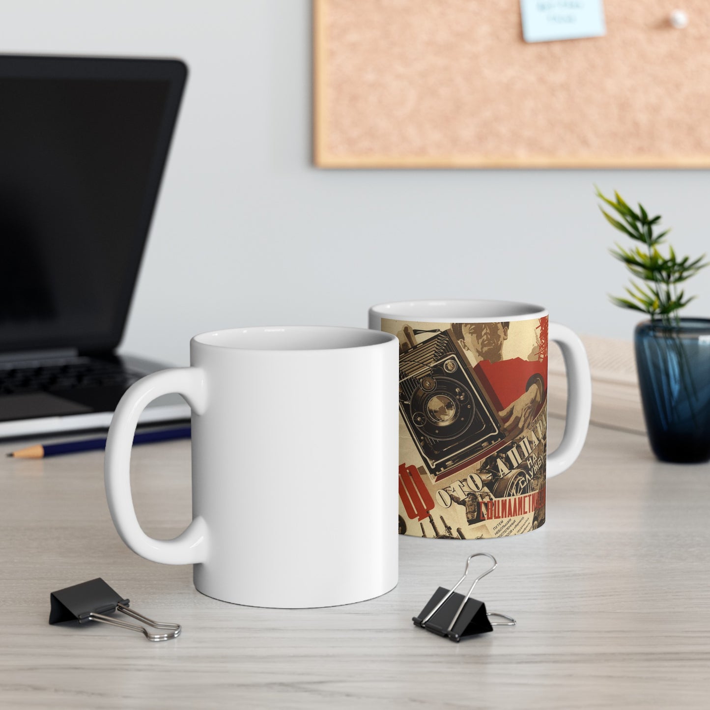 Фотоаппарат на службу социалистическому строительству Beautiful Novelty Ceramic Coffee Mug 11oz