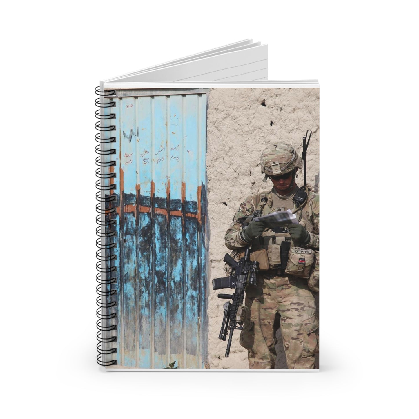 U.S. Army Sgt. Keith Keller, a combat engineer assigned Spiral Bound Ruled Notebook with Printed Cover