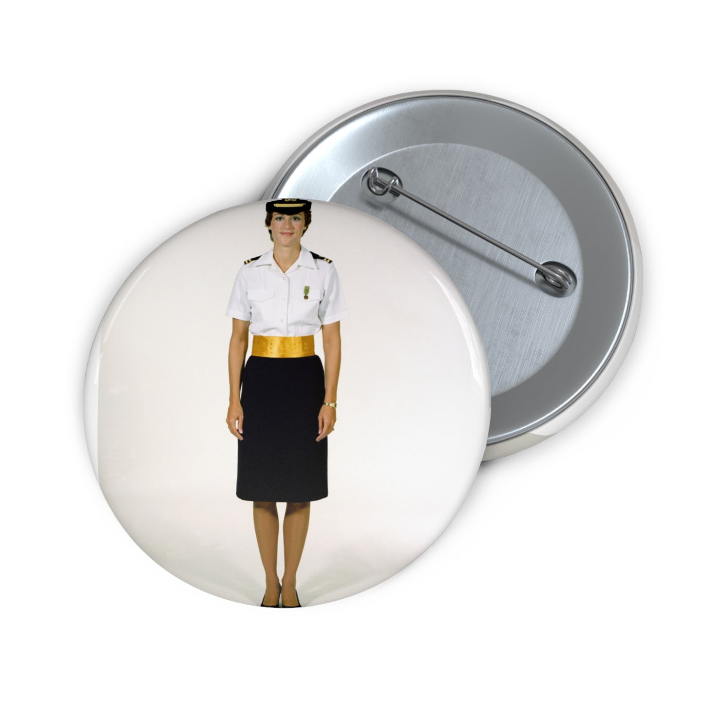 Uniform: Tropical dinner dress blue, female Navy officers Pin Buttons with Crisp Design