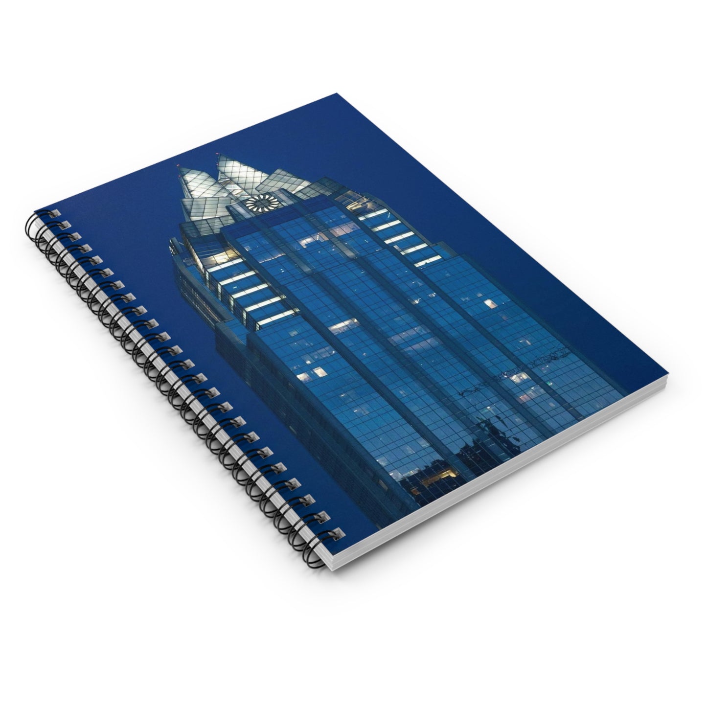 The upper reaches of Frost Bank Tower, a prominent Austin, Texas, skyscraper Spiral Bound Ruled Notebook with Printed Cover