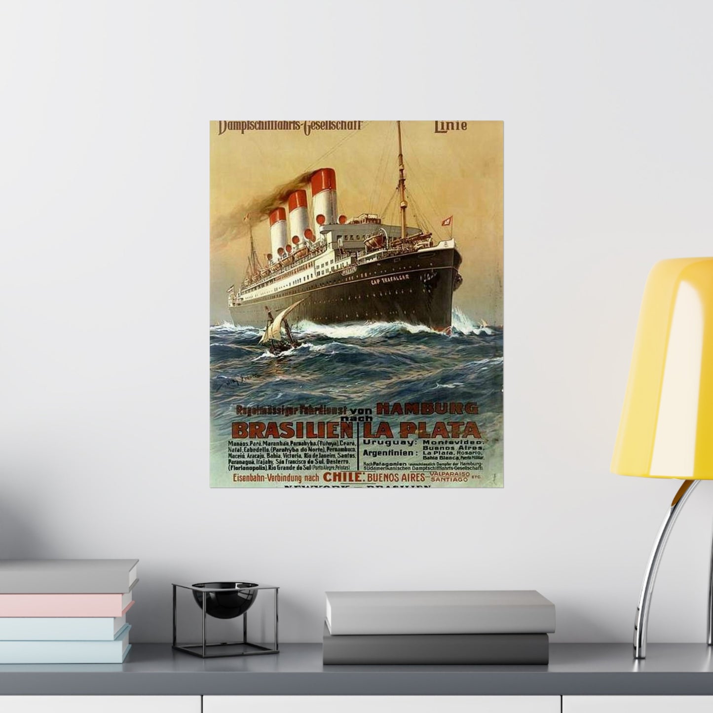 Dampfer Cap Trafalgar 1899 - Public domain image of a steam boat High Quality Matte Wall Art Poster for Home, Office, Classroom