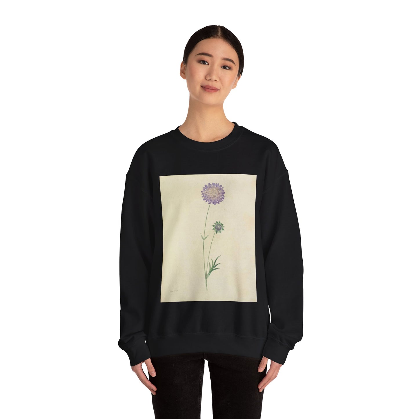 Scabiosa by Lydia Penrose Black Heavy Blend Adult Crew Neck SweatShirt