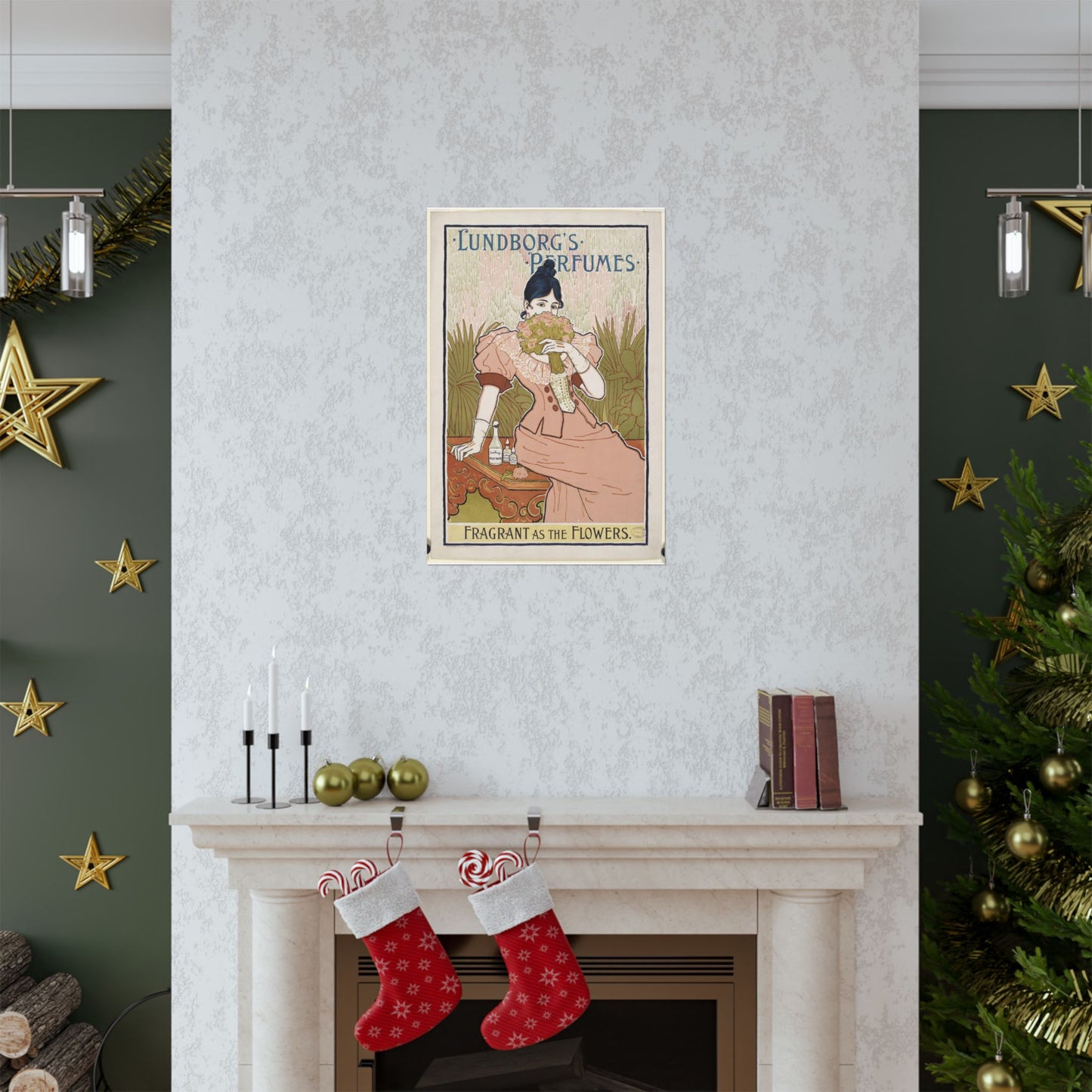 Lundborg's perfumes, Art Nouveau poster High Quality Matte Wall Art Poster for Home, Office, Classroom