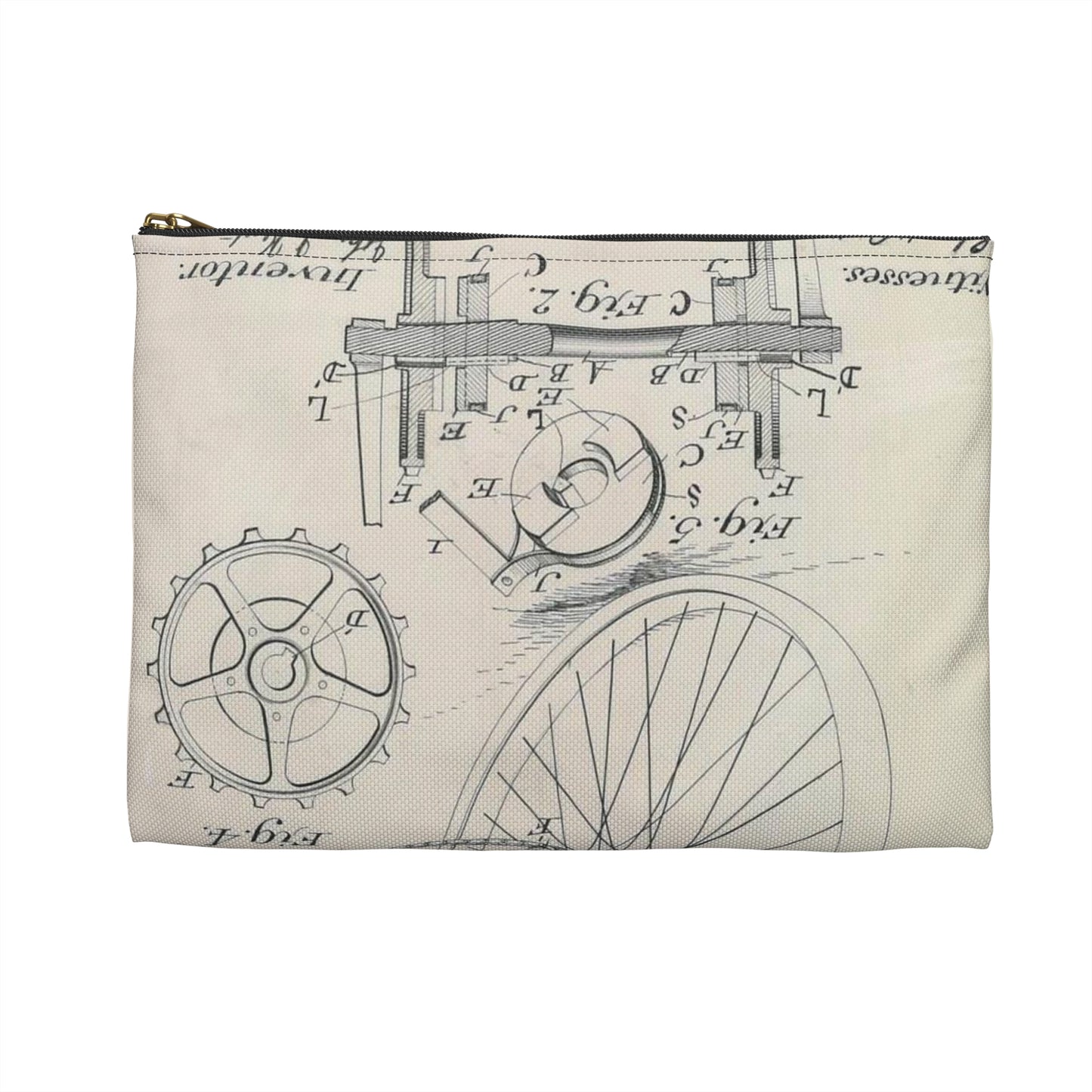Patent drawing - for J. J. Hentz' Bicycle Public domain  image Large Organizer Pouch with Black Zipper
