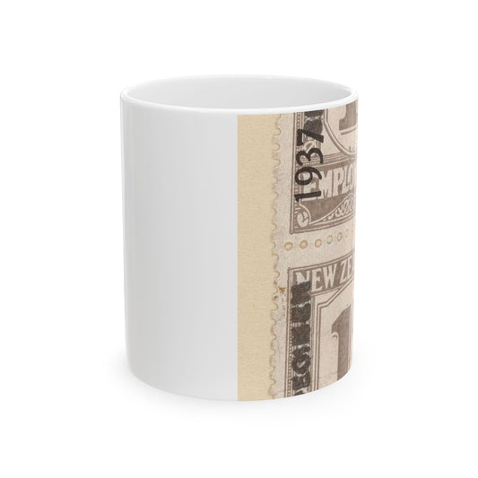 Block of one penny Unemployment Relief stamps overprinted '1937' and 'Specimen' Beautiful Novelty Ceramic Coffee Mug 11oz