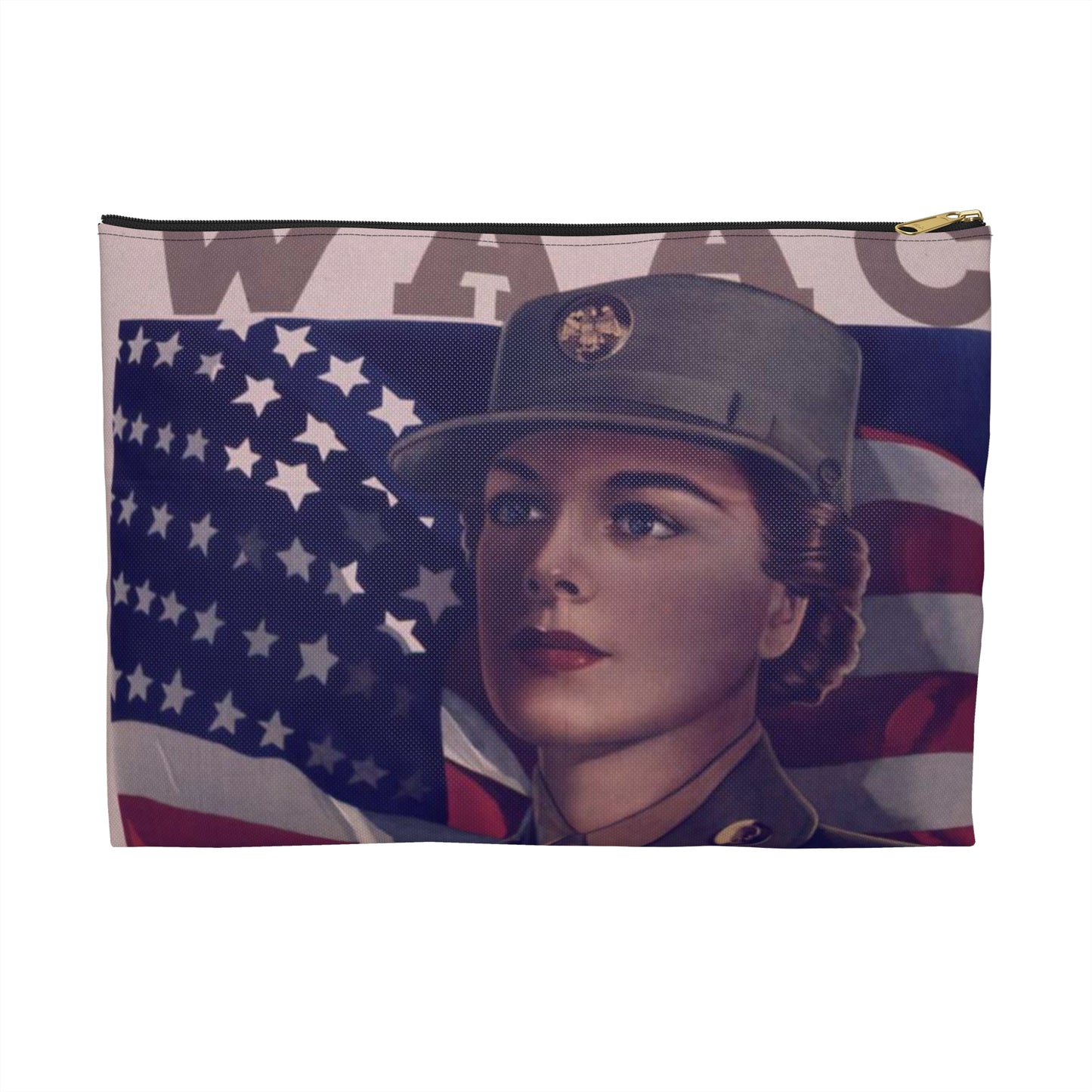 WAAC. THIS IS MY WAR TOO^ - NARA - 515724 Large Organizer Pouch with Black Zipper