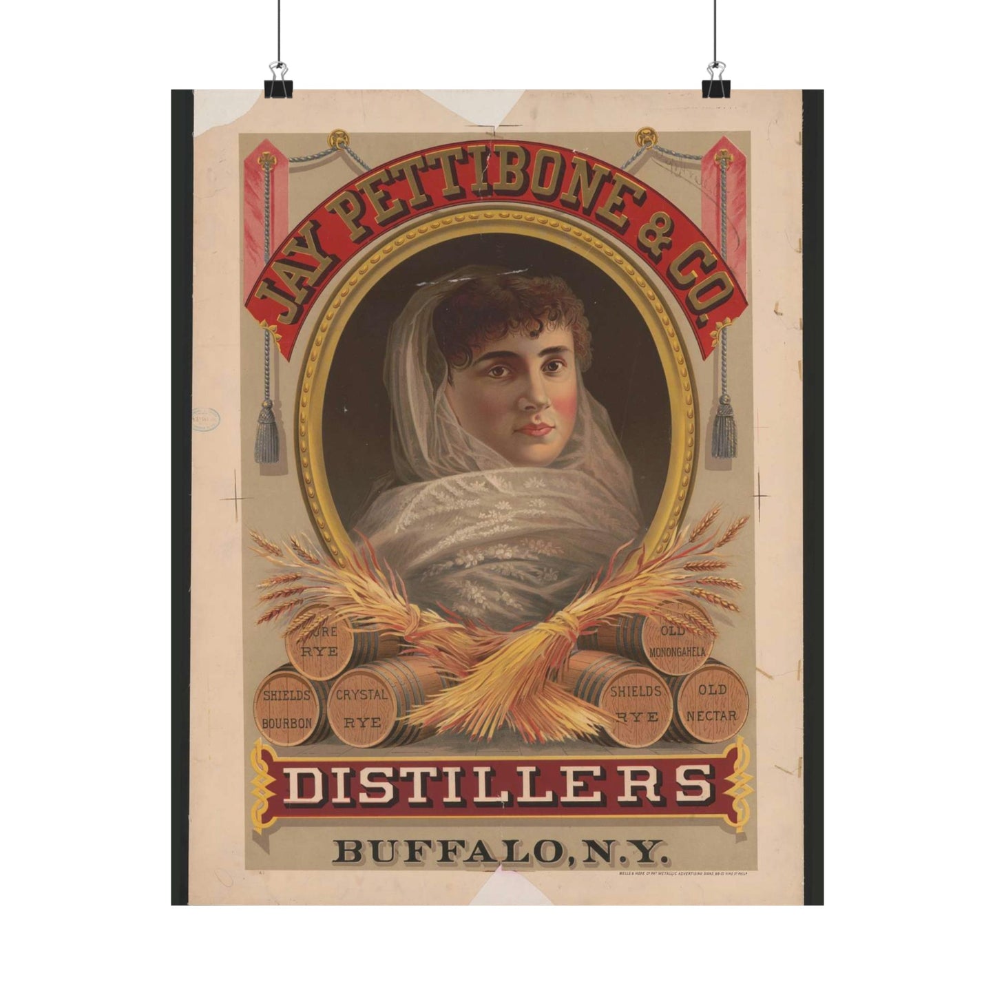 Jay Pettibone & Co., distillers, Buffalo, N.Y High Quality Matte Wall Art Poster for Home, Office, Classroom