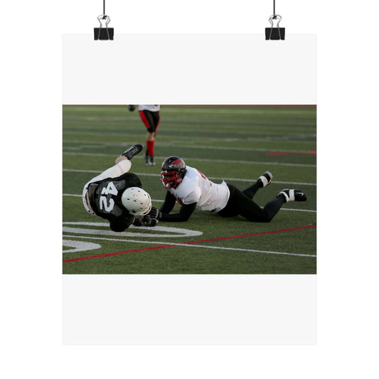 Fred Spencer, Falcons defensive lineman, trips up a High Quality Matte Wall Art Poster for Home, Office, Classroom