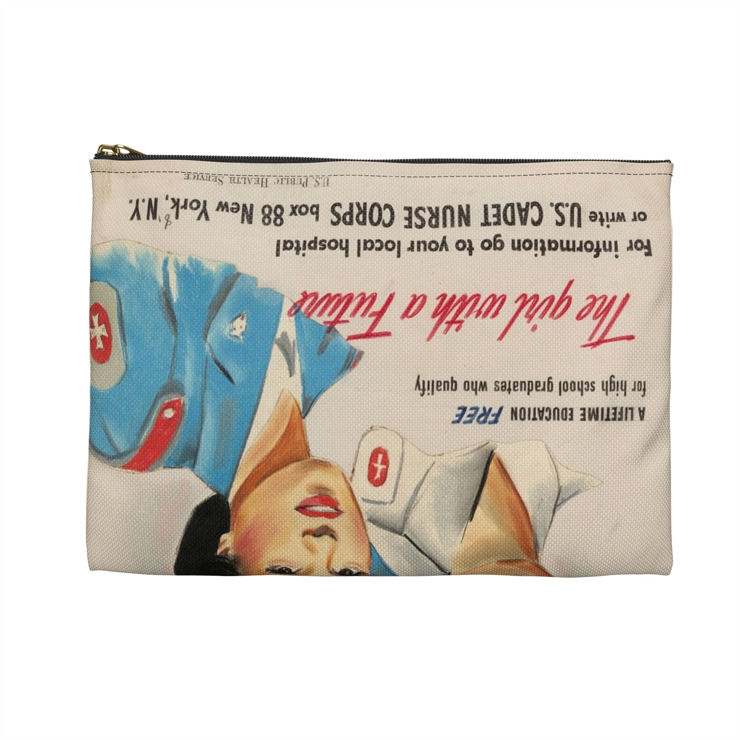 Join the U.S. Cadet Nurse Corps Large Organizer Pouch with Black Zipper