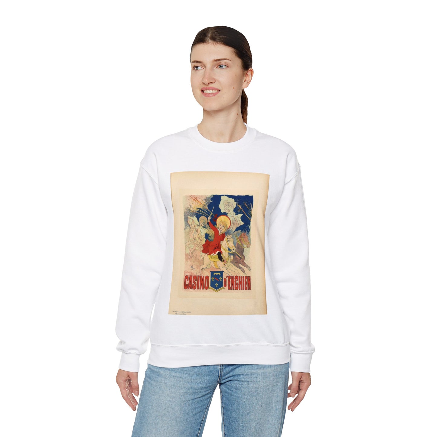 Maîtres de l'affiche V 3 - Pl 129 - Jules Chéret White Heavy Blend Adult Crew Neck SweatShirt