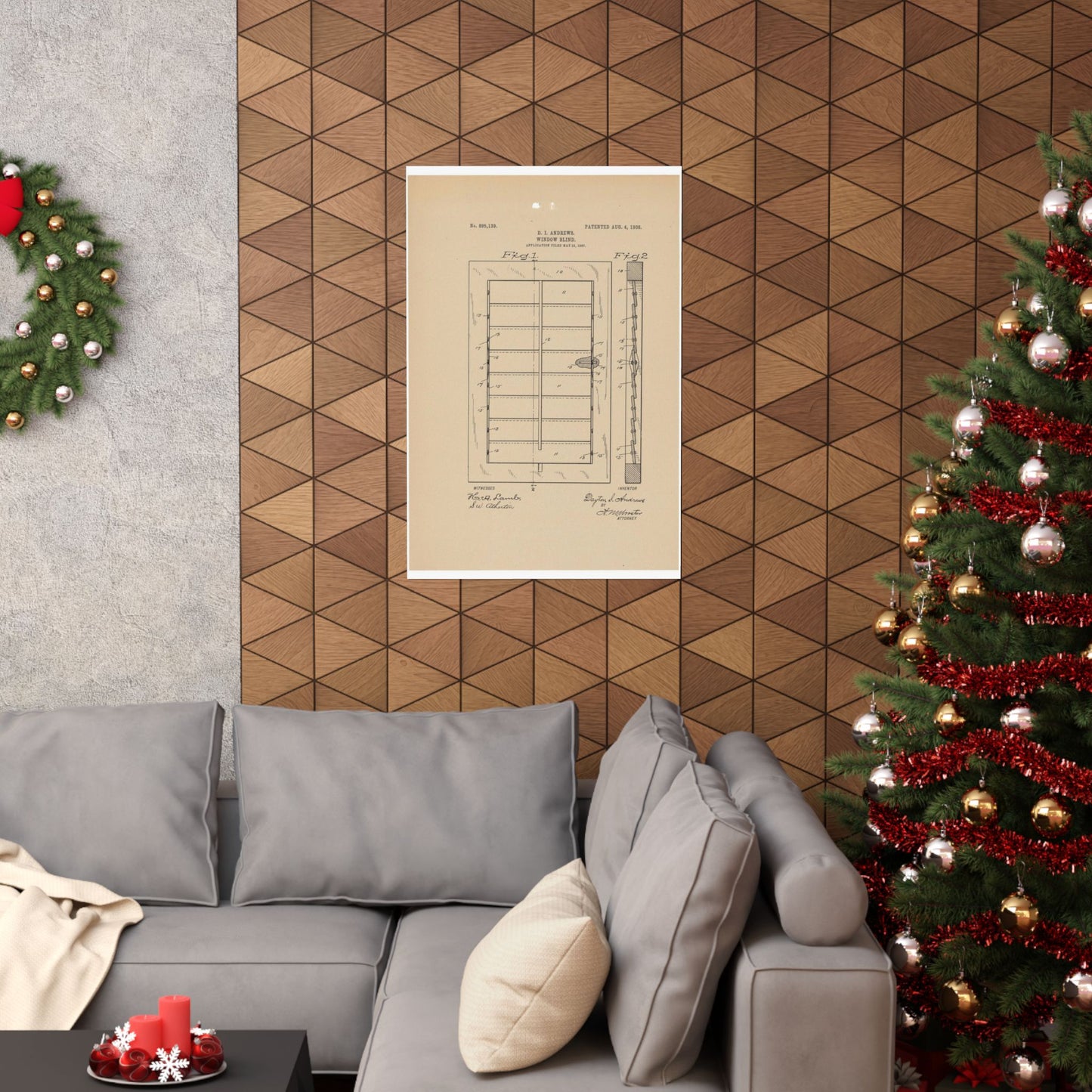 Patent Drawing of Engine - for a Window Blind Public domain  image High Quality Matte Wall Art Poster for Home, Office, Classroom