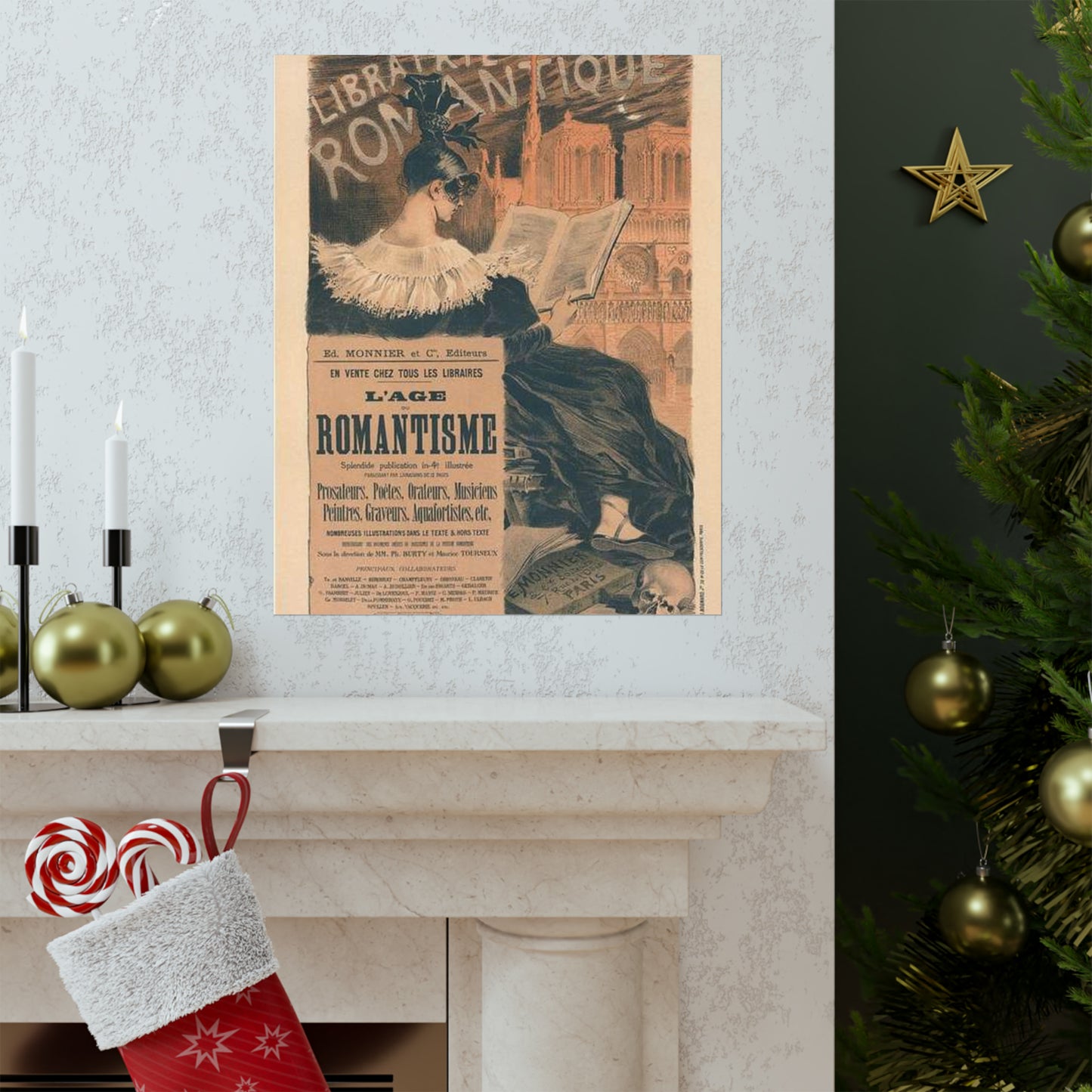 Affiche pour la "Librairie Romantique". High Quality Matte Wall Art Poster for Home, Office, Classroom