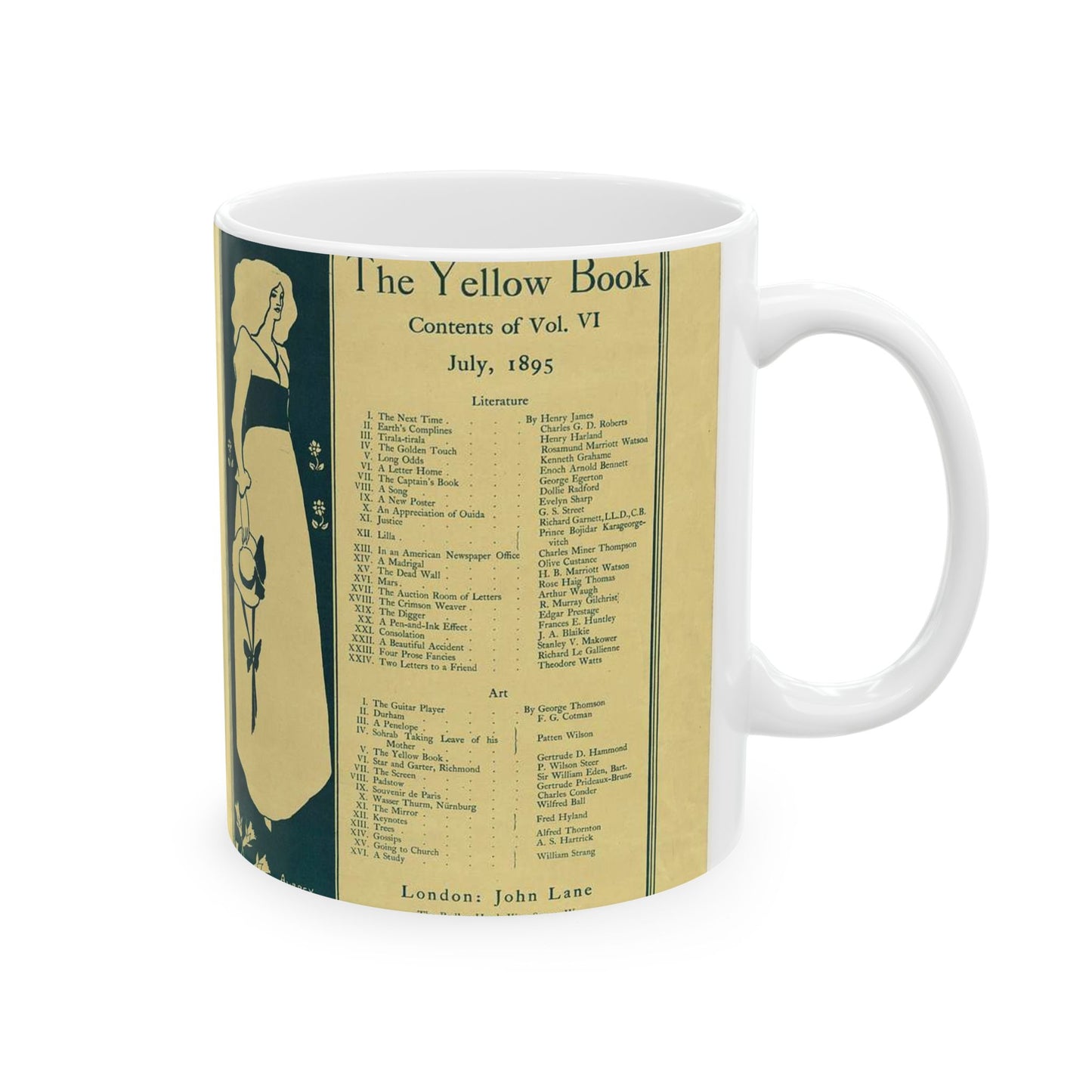 Sold here. The Yellow Book. Contents of Vol. VI, July, 1895 Beautiful Novelty Ceramic Coffee Mug 11oz