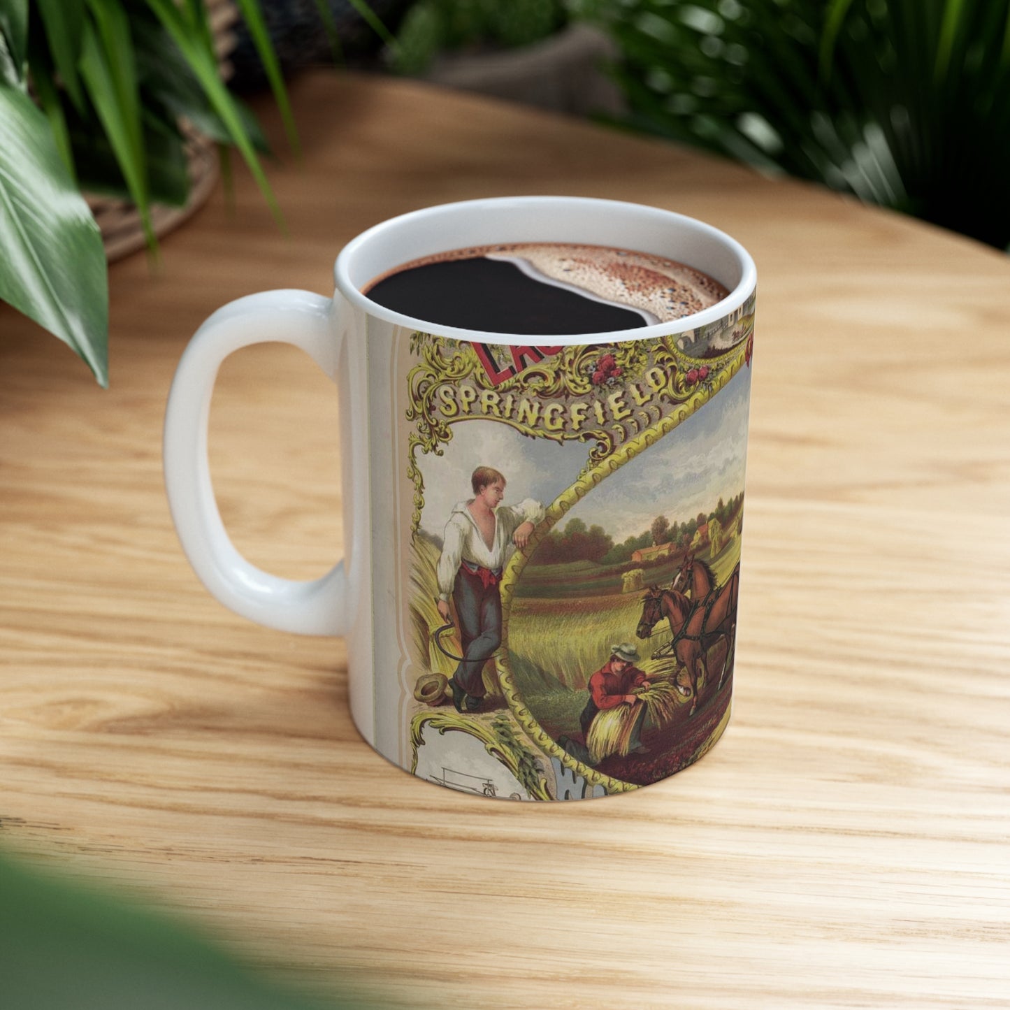 Lagonda Agricultural Works, Springfield, Clark County, Ohio, Warder, Brokaw & Child / E. Forbes, del. ; lith. of G.W. Lewis, N.Y. Beautiful Novelty Ceramic Coffee Mug 11oz