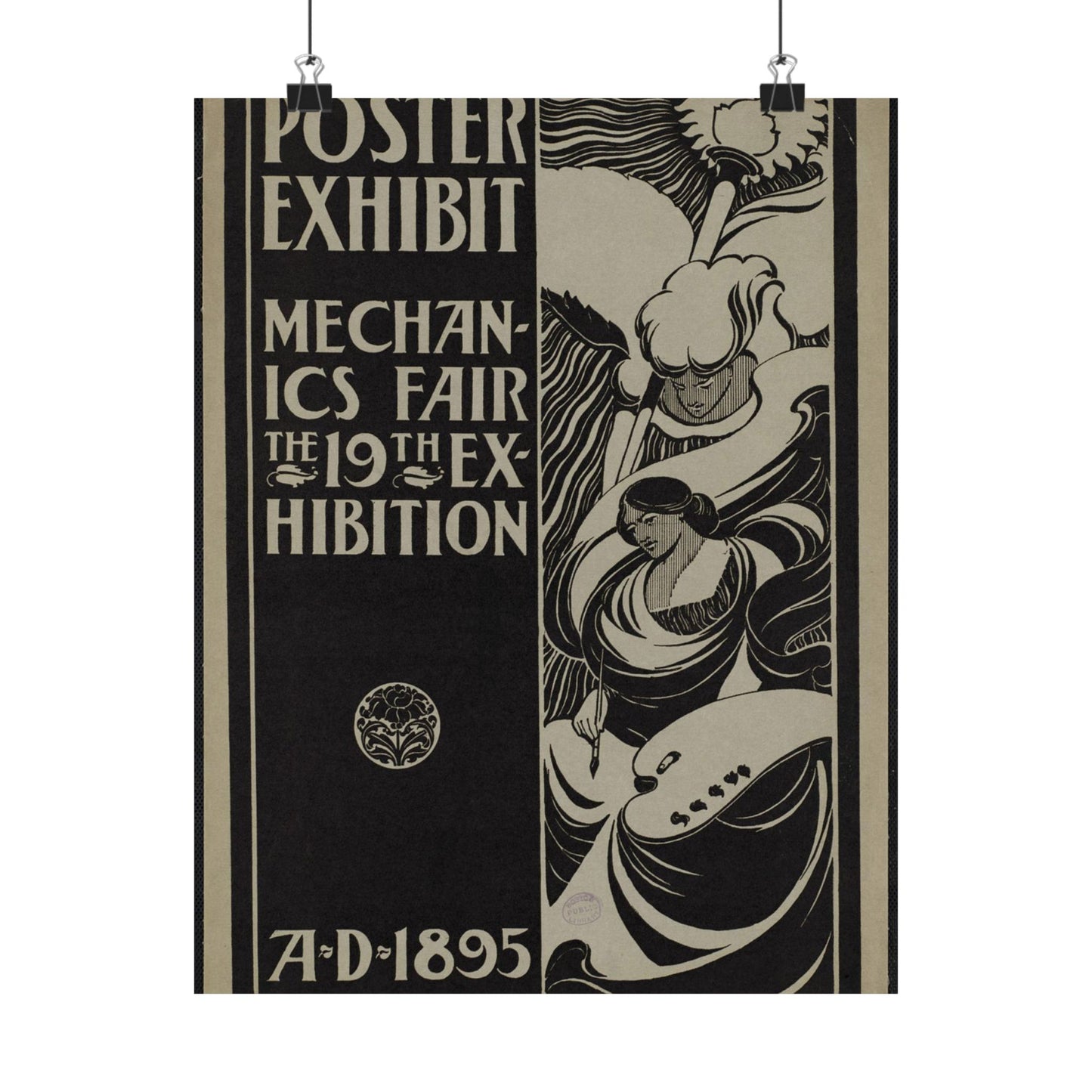 Poster exhibit, Mechanics Fair, the 19th exhibition, A.D. 1895 High Quality Matte Wall Art Poster for Home, Office, Classroom