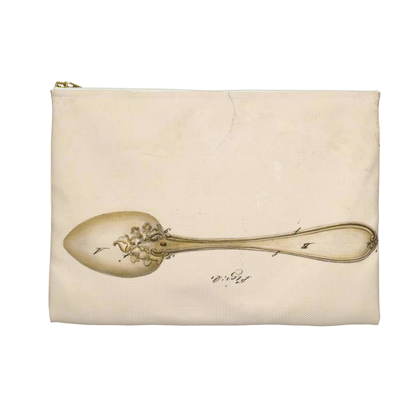 Patent drawing - Drawing of Design for Spoons Public domain  image Large Organizer Pouch with Black Zipper