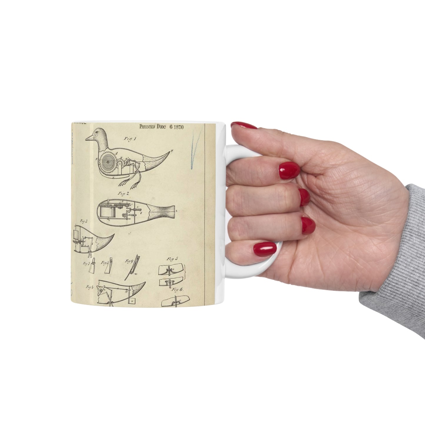 Patent drawing - Drawing of Aquatic Toy Public domain  image Beautiful Novelty Ceramic Coffee Mug 11oz