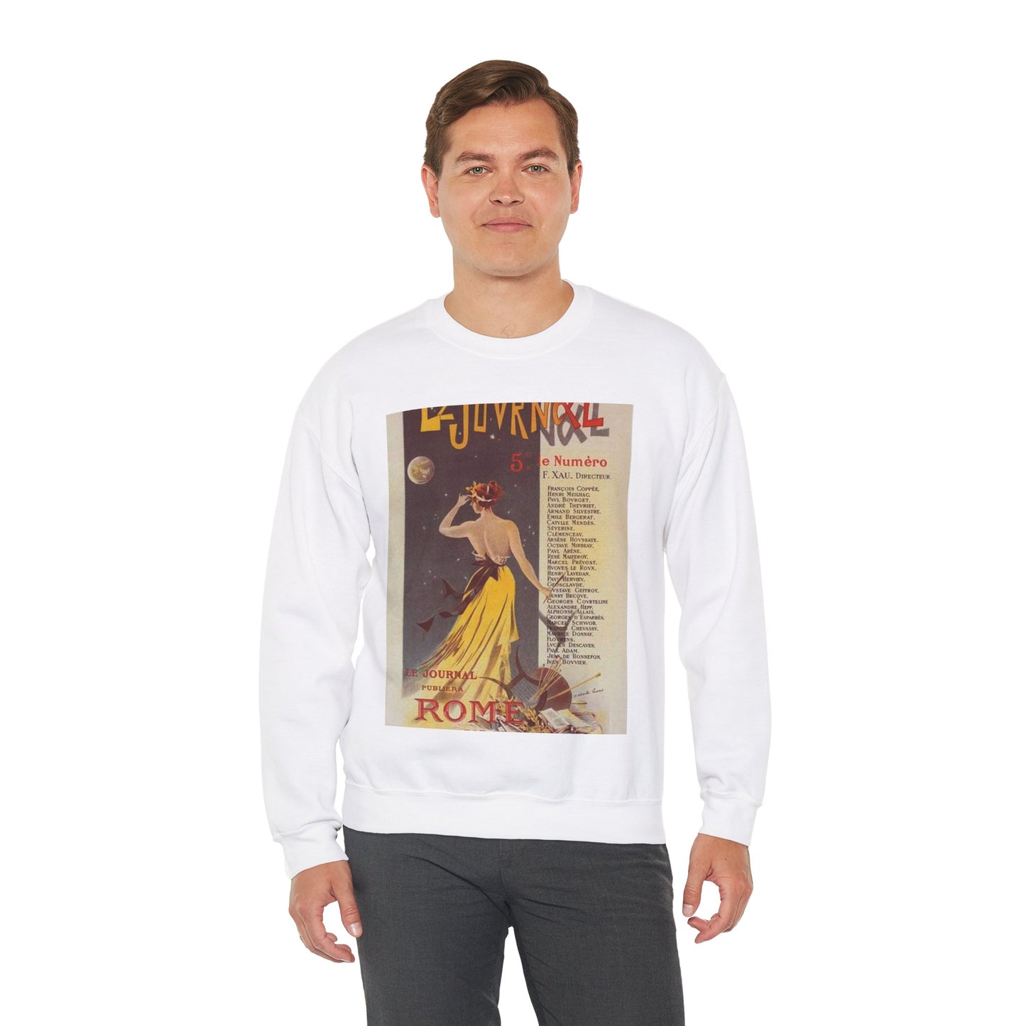 Affiche pour annoncer la publication de "Rome" dans Le Journal. White Heavy Blend Adult Crew Neck SweatShirt