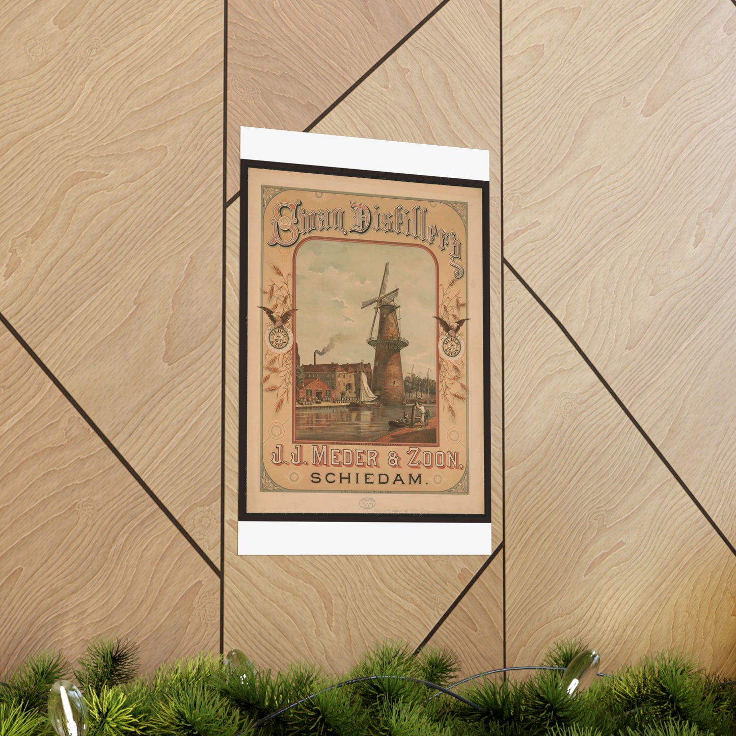 Swan Distillery, J.J. Meder & Zoon, Schiedam High Quality Matte Wall Art Poster for Home, Office, Classroom