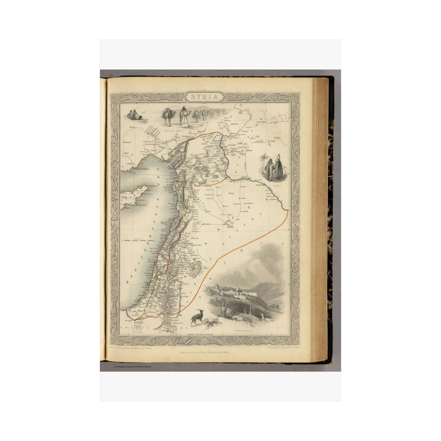 1851 Henry Warren Map of Syria - Public domain old map High Quality Matte Wall Art Poster for Home, Office, Classroom