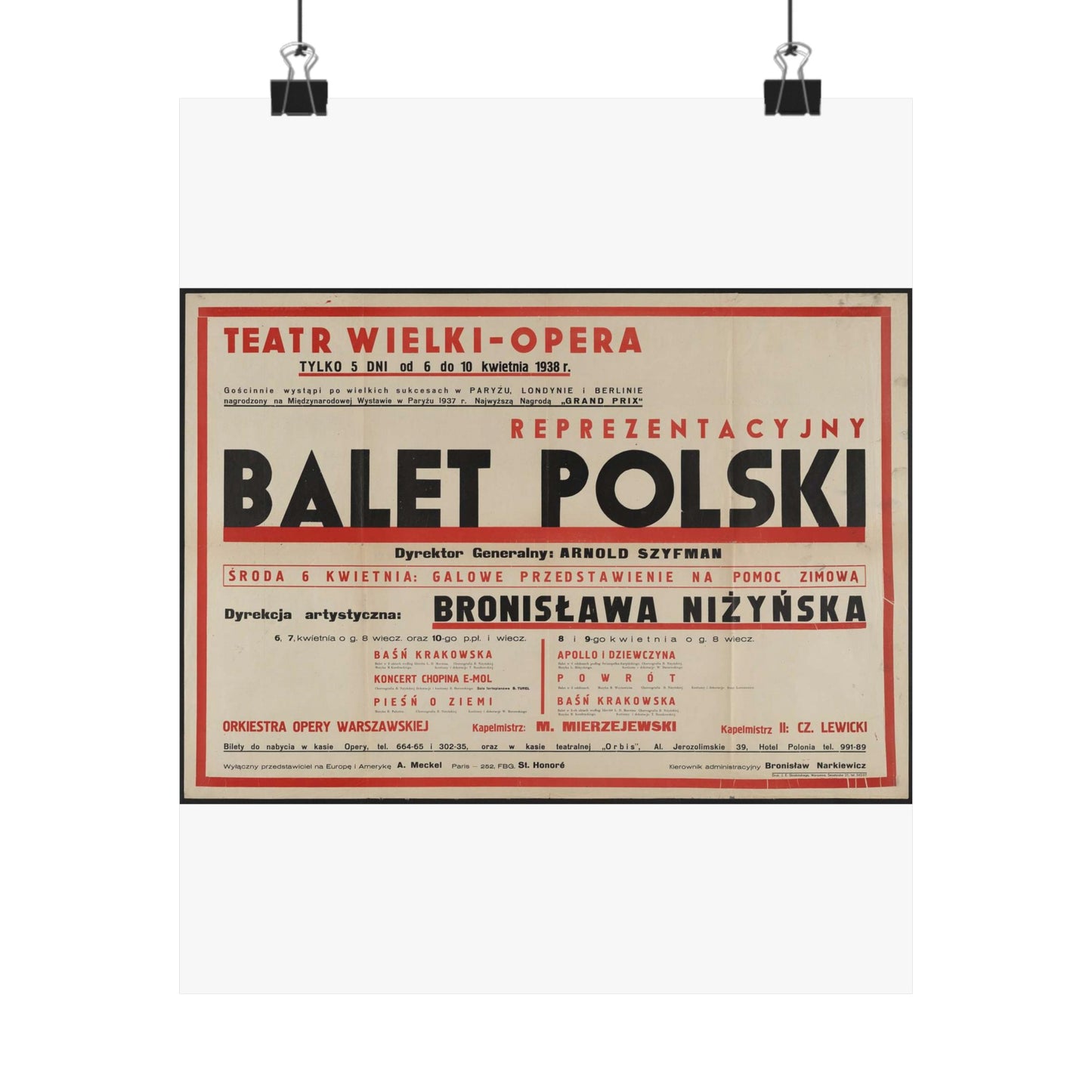 Balet Polski [2] High Quality Matte Wall Art Poster for Home, Office, Classroom