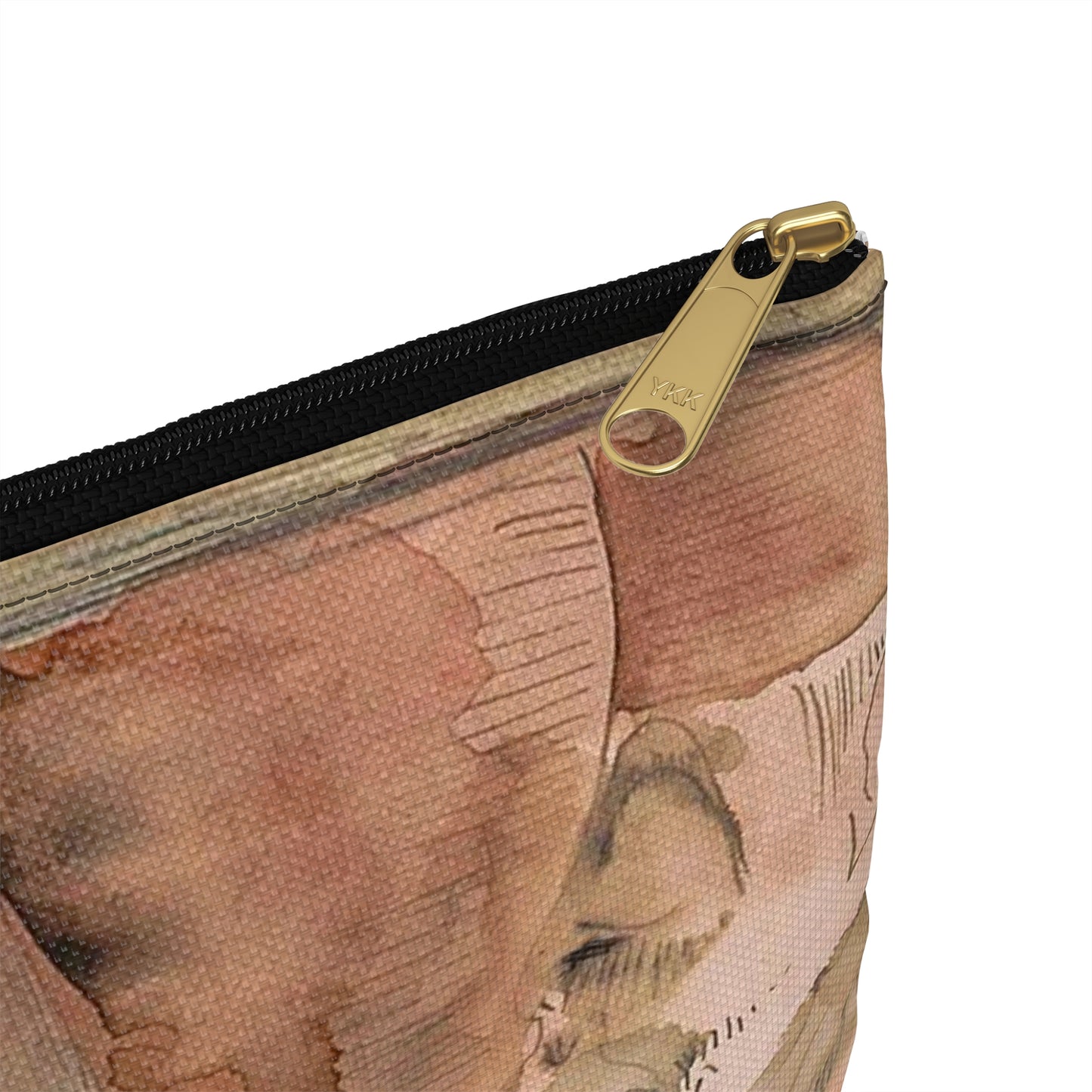 Man met een baard, wandelstok en hoge hoed, in profiel naar links Large Organizer Pouch with Black Zipper