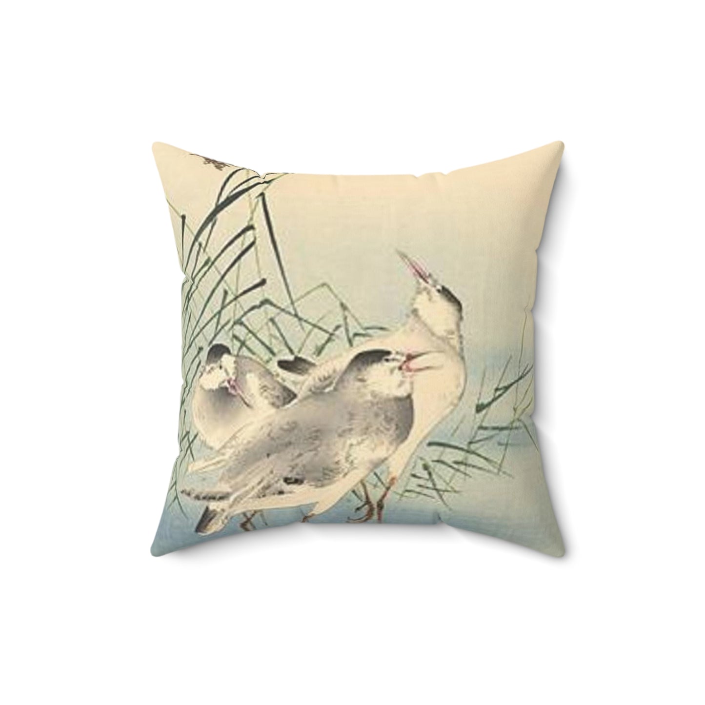 Koson - sandpipers, Ohara Koson Decorative Accent Square Pillow