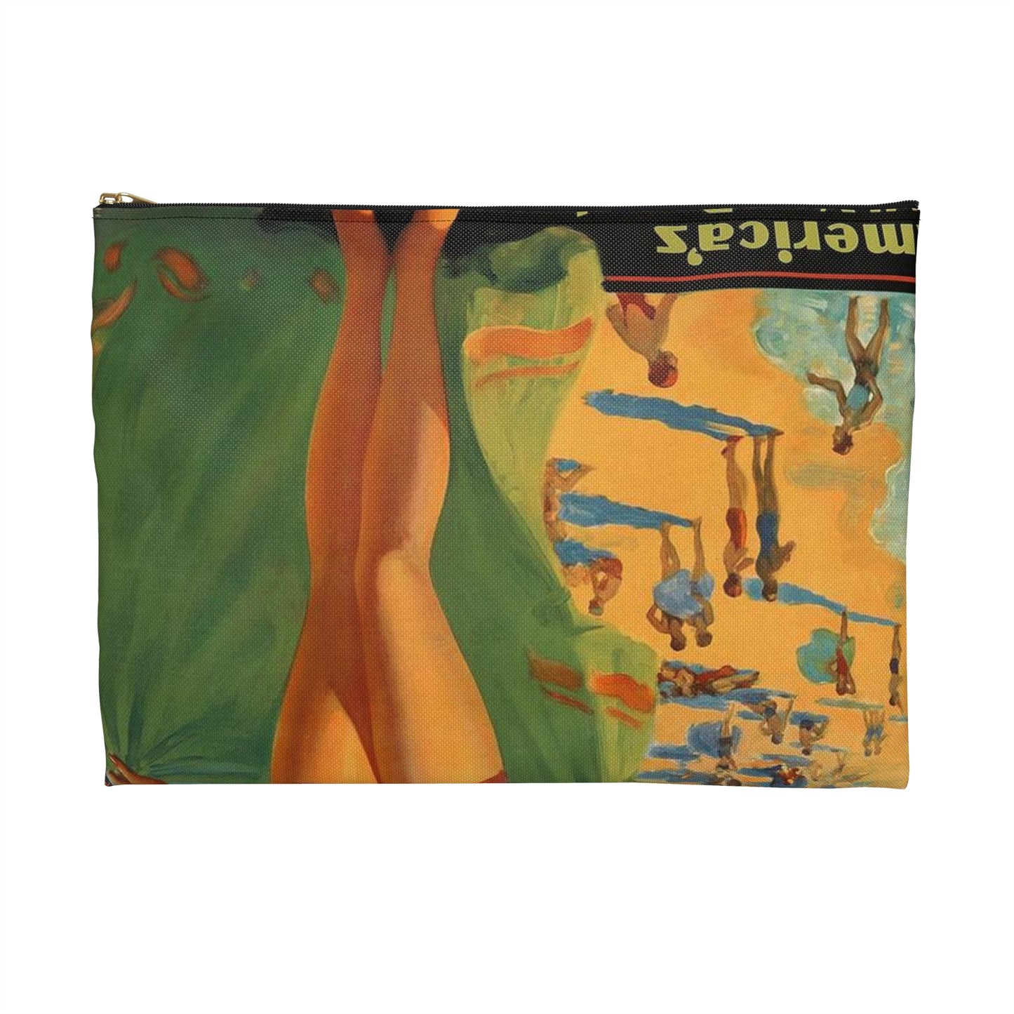 Atlantic City— America’s All-Year Resort, Pennsylvania Railroad, painting by Edward Mason Eggleston Large Organizer Pouch with Black Zipper