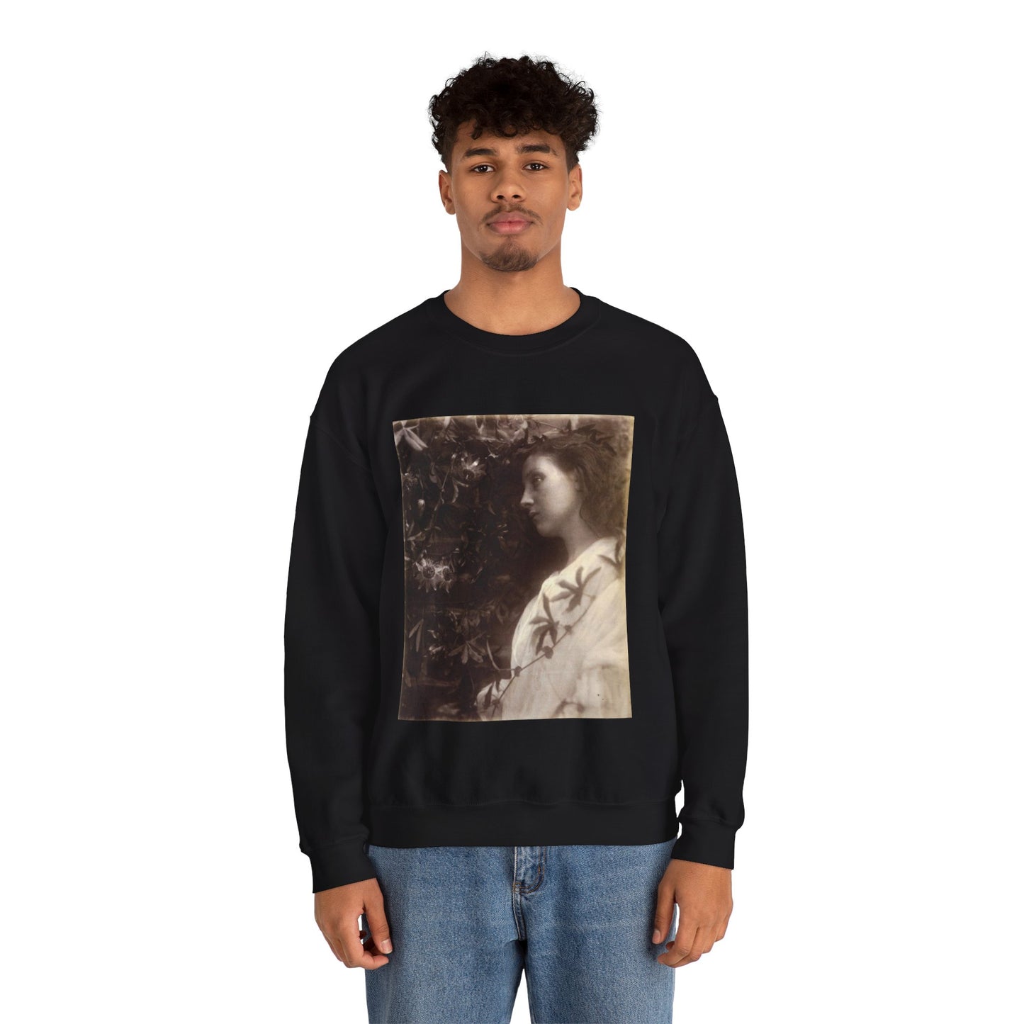 Maud, by Julia Margaret Cameron Black Heavy Blend Adult Crew Neck SweatShirt