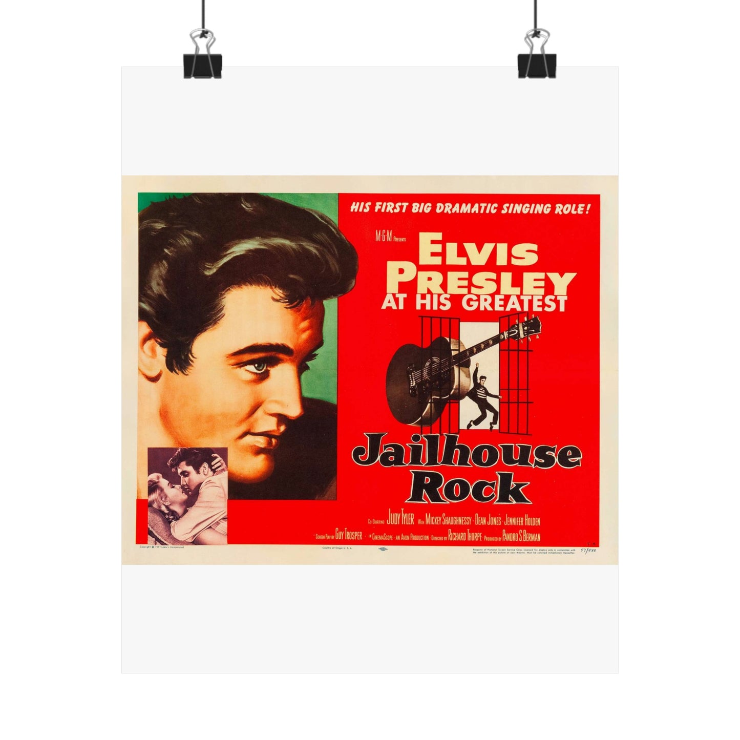 Jailhouse Rock (1957 poster - half-sheet) High Quality Matte Wall Art Poster for Home, Office, Classroom