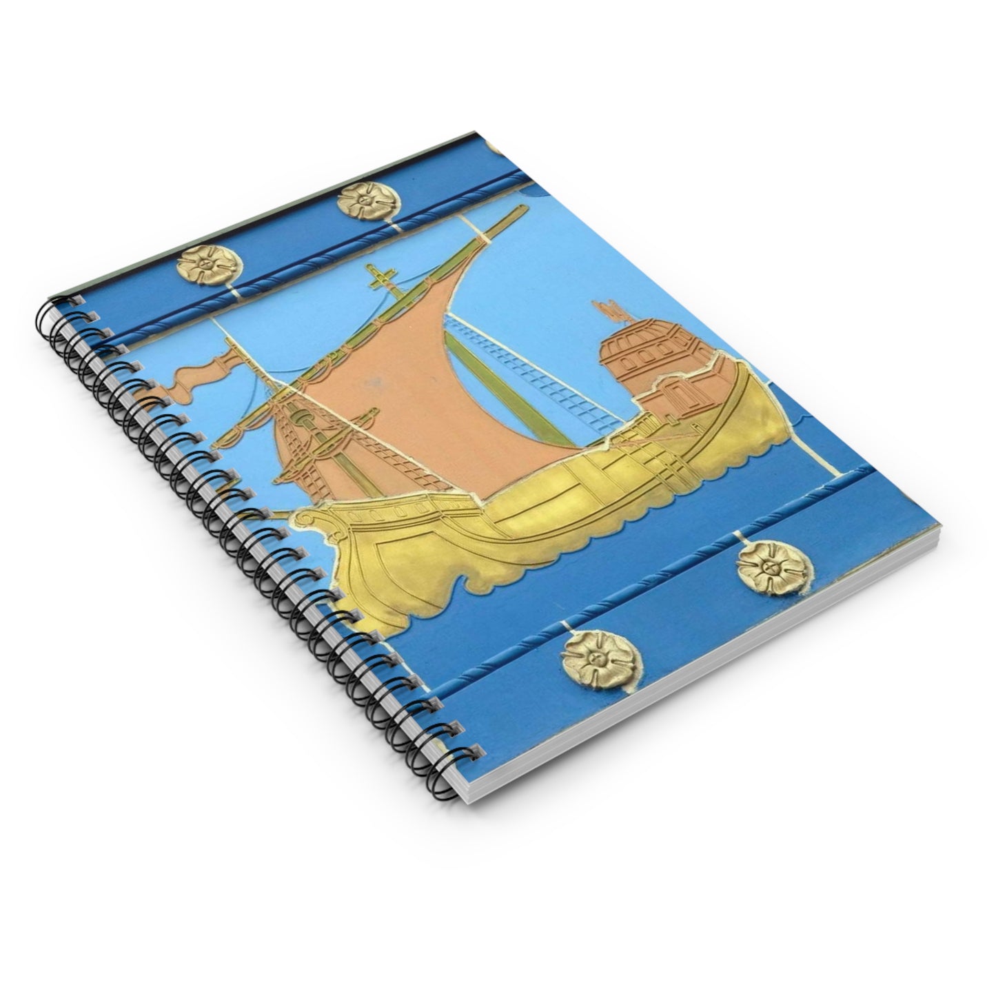 Exterior detail, U.S. Post Office and Courthouse, Camden, New Jersey Spiral Bound Ruled Notebook with Printed Cover