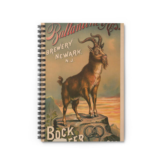 Ballatine & Co.'s brewery, Newark, N.J., Bock Beer, 1888, King Bock of the rock Spiral Bound Ruled Notebook with Printed Cover