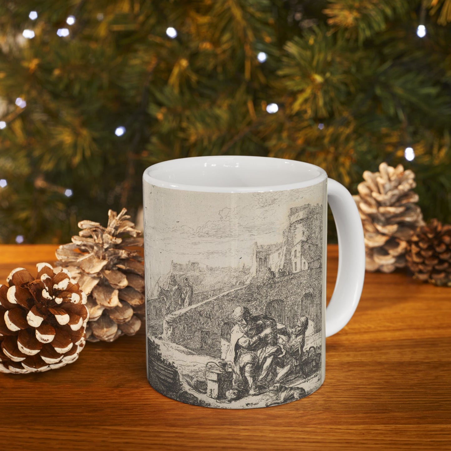 Thomas Wijck - Lazarillo Stealing Grapes from the Poor Blind Beggar Beautiful Novelty Ceramic Coffee Mug 11oz