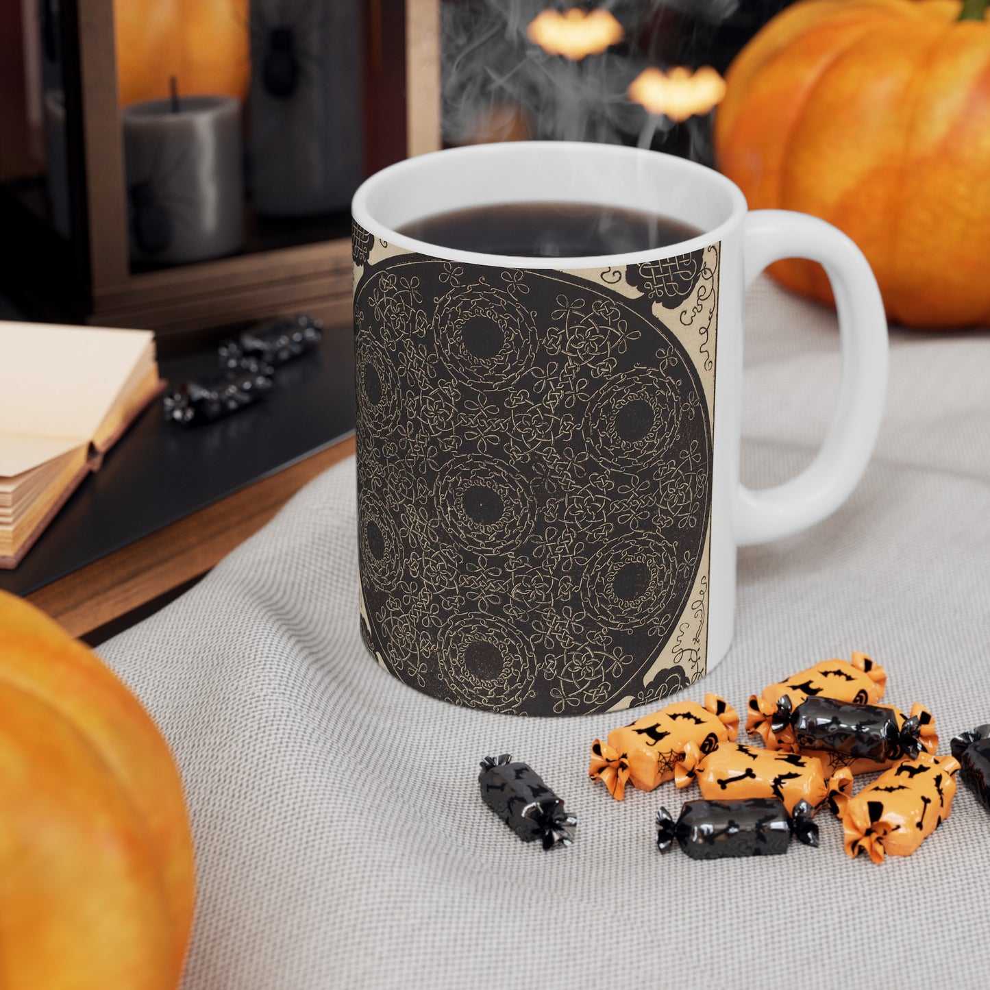 The Fourth Knot (combining seven circular groups of knots with black centers) Beautiful Novelty Ceramic Coffee Mug 11oz