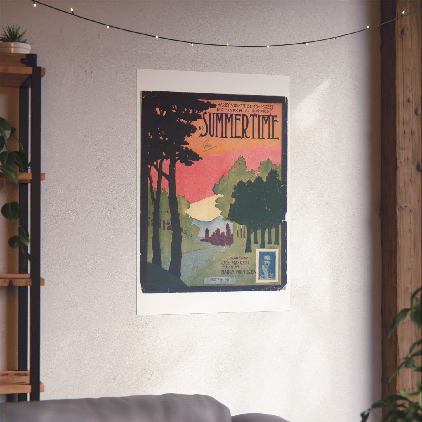Summertime, musical notation - Public domain American sheet music High Quality Matte Wall Art Poster for Home, Office, Classroom
