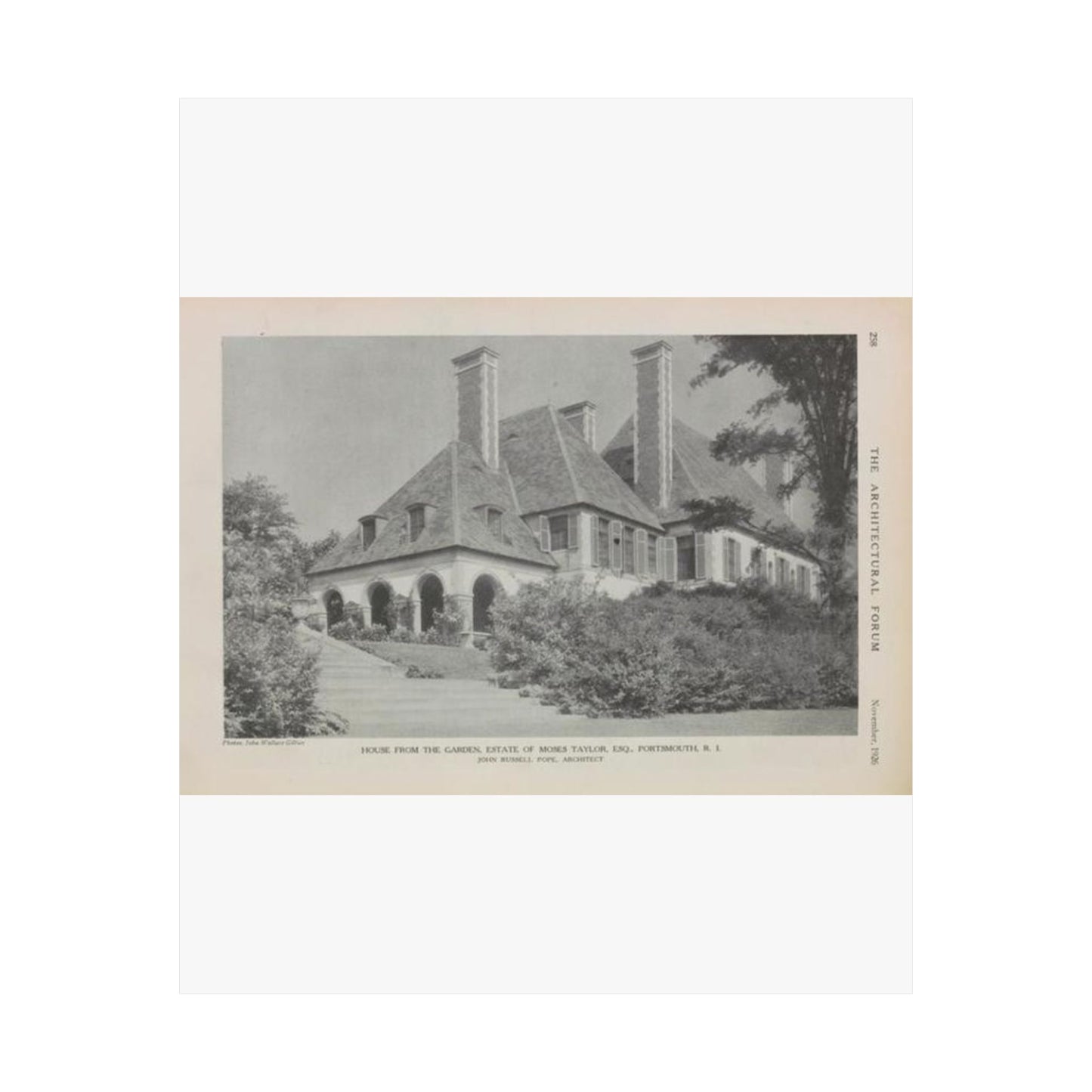 House from the Garden, Estate of Moses Taylor, Esq., Portsmouth, R.I. High Quality Matte Wall Art Poster for Home, Office, Classroom