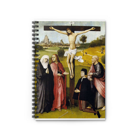 Hieronymus Bosch - CrucifixionWithADonorBosch Spiral Bound Ruled Notebook with Printed Cover