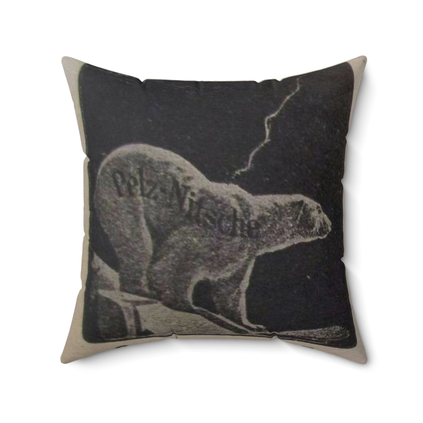 Pelz-Nitsche, Schnurgasse (Werbemarke) - postal stamp Decorative Accent Square Pillow