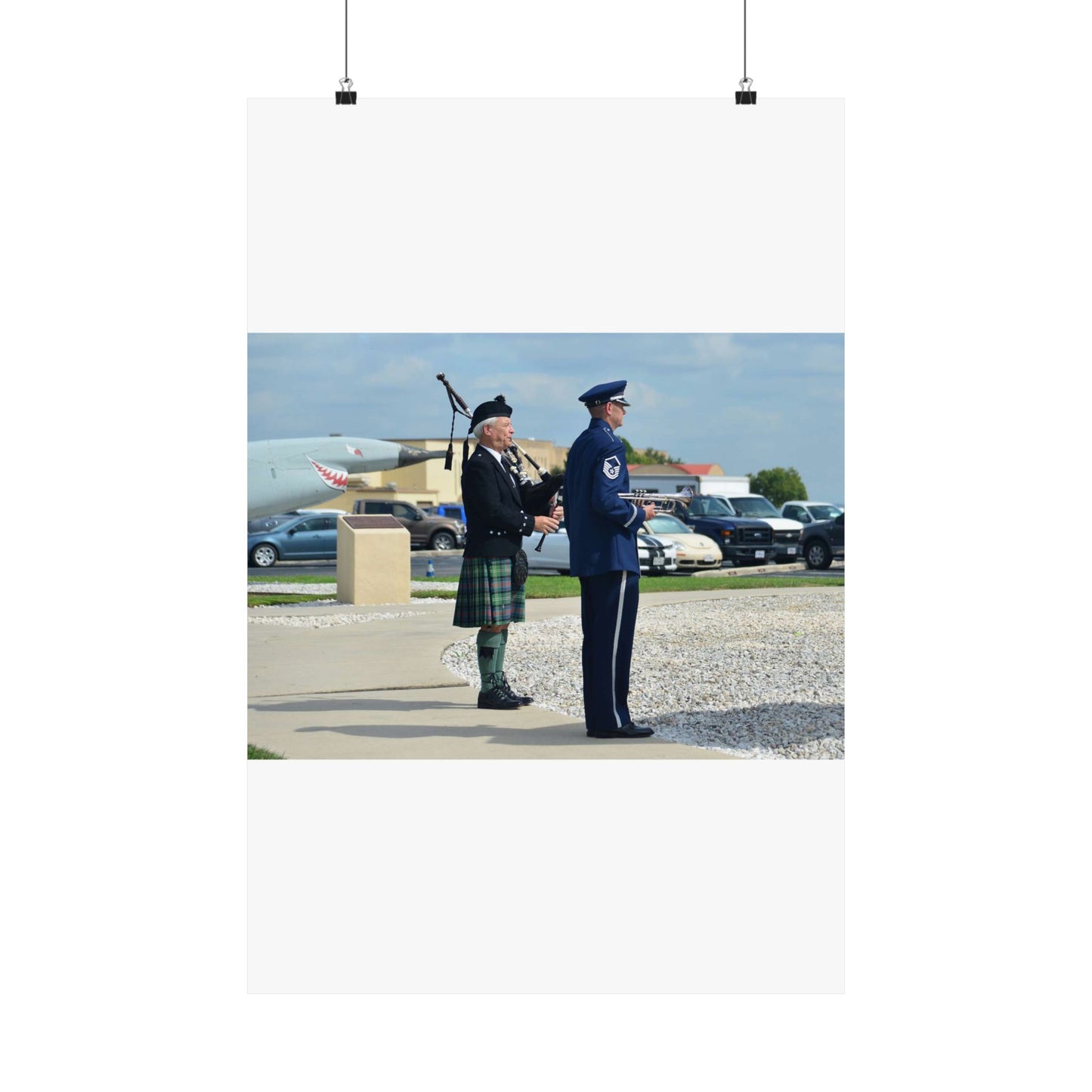 During the Twenty-Fifth Air Force Remembrance Ceremony High Quality Matte Wall Art Poster for Home, Office, Classroom