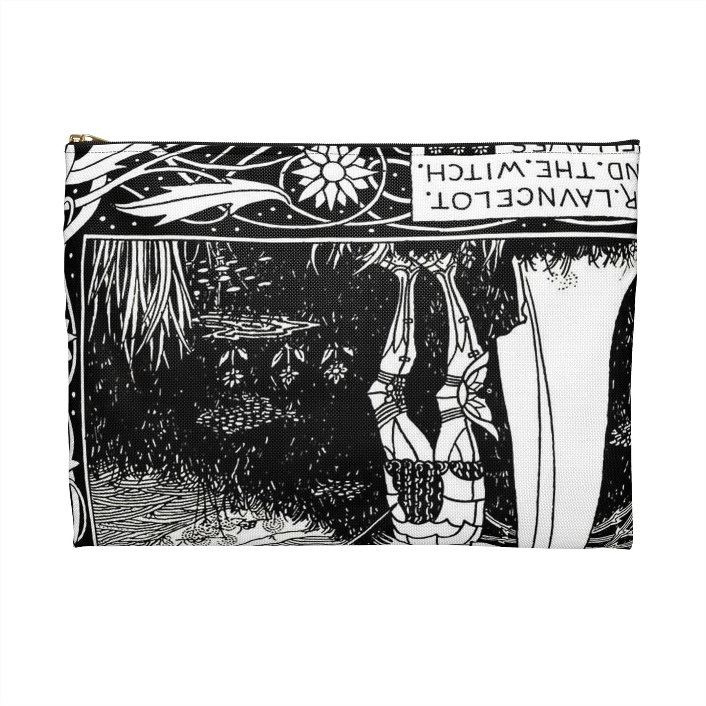 Aubrey Beardsley - Lancelot and Hellawes Large Organizer Pouch with Black Zipper