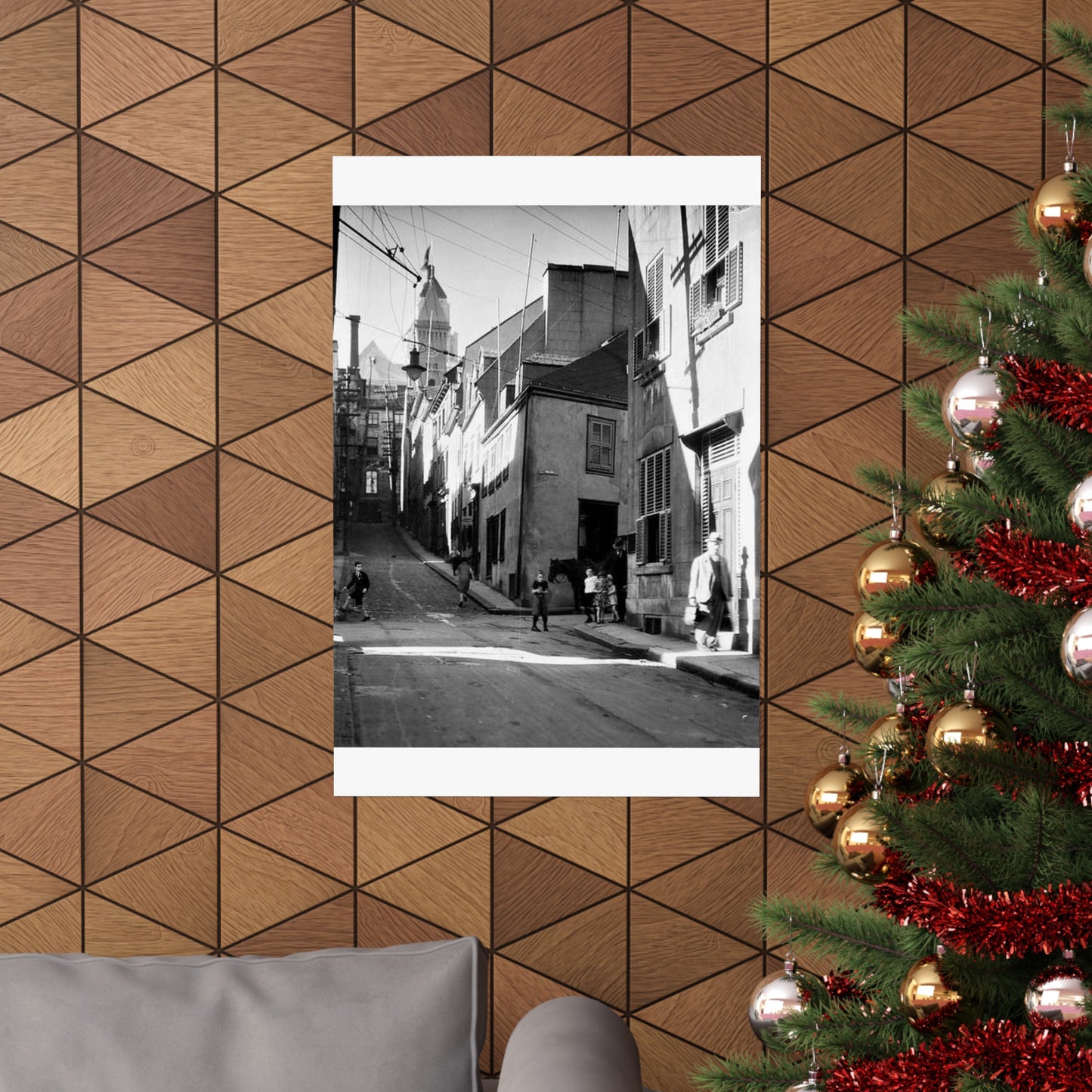 Rue St-Flavien, Quebec City, 1932 High Quality Matte Wall Art Poster for Home, Office, Classroom