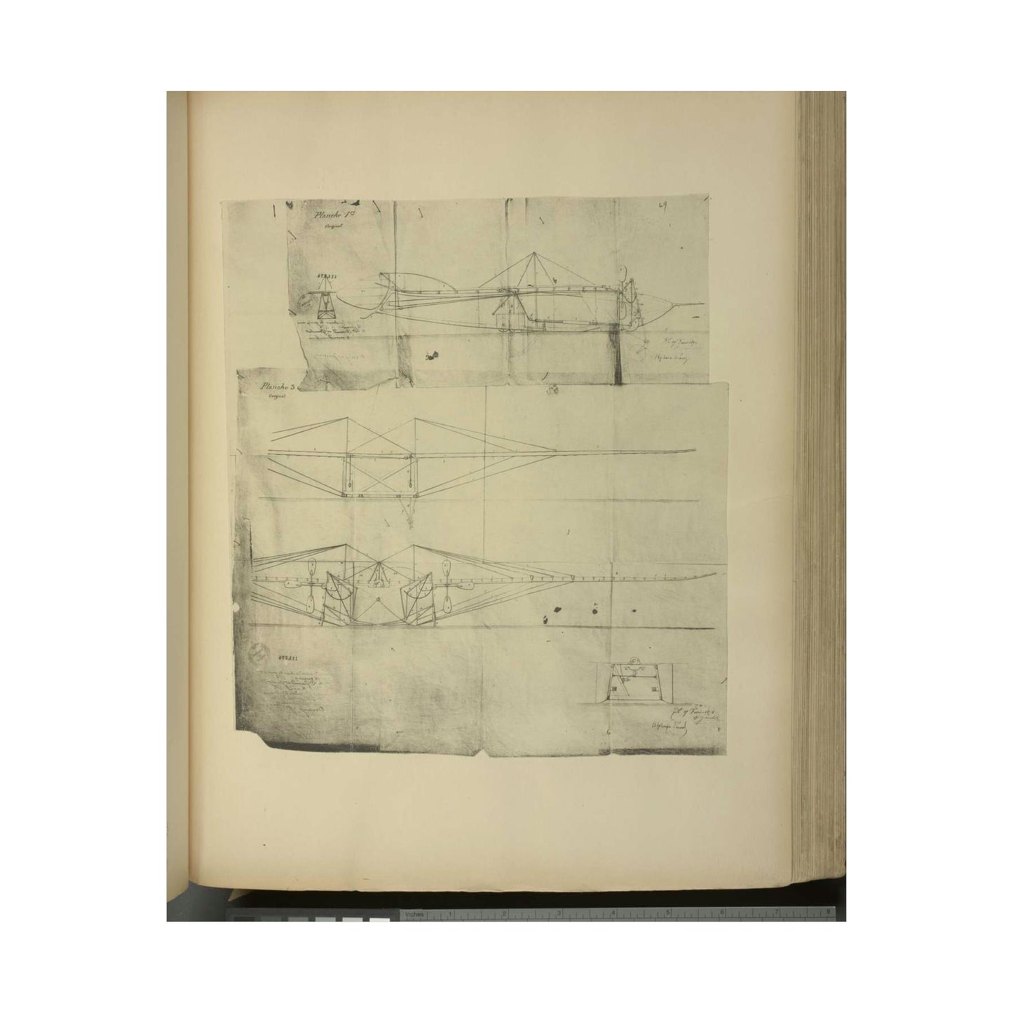 Patent drawing - Planche I et II du brevet n° 111.574 pris en France le 16 février 1876, par Penaud et Gauchot, pour «Un aéro-plane ou appareil aérien volant». Public domain  image High Quality Matte Wall Art Poster for Home, Office, Classroom
