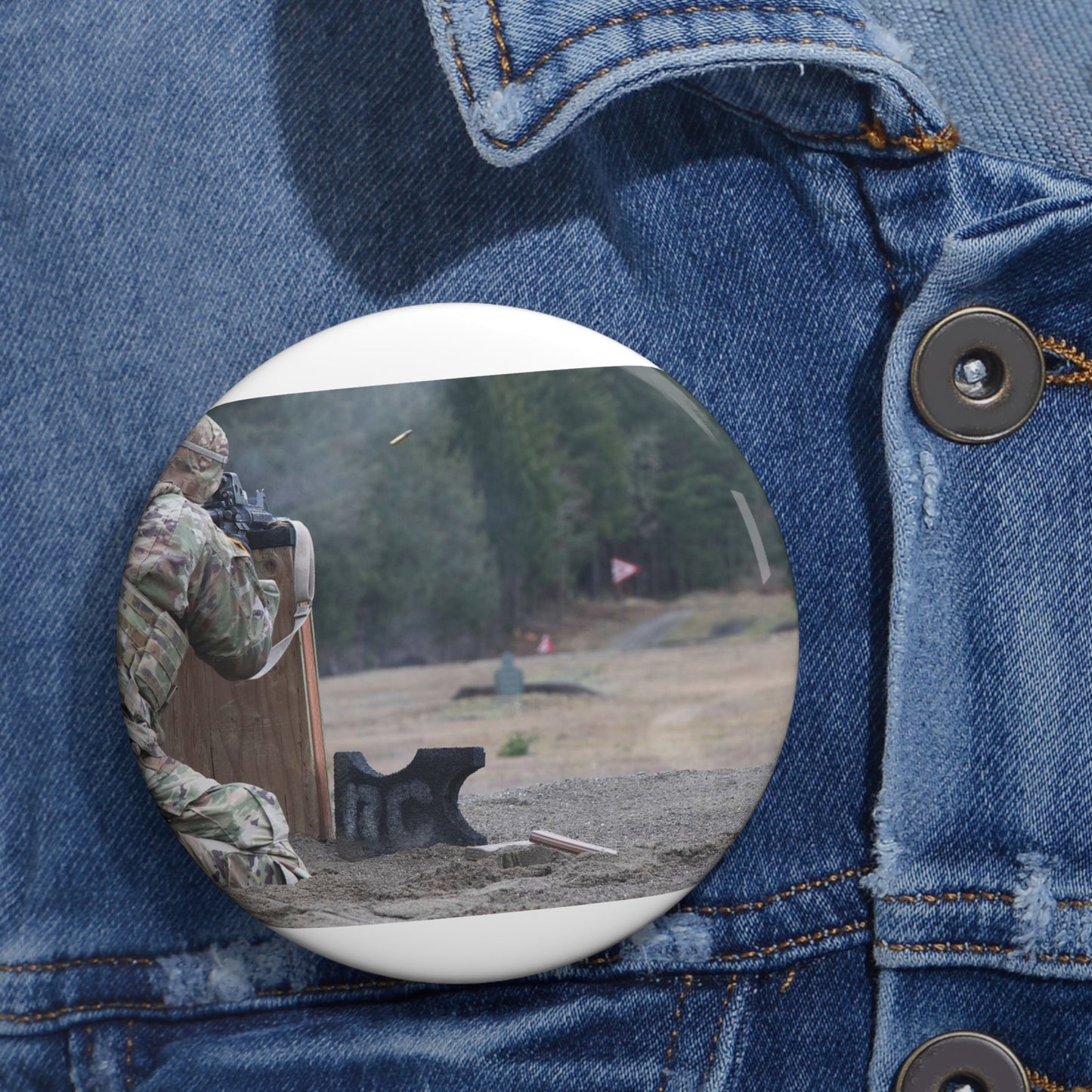 U.S. Army soldier Cpl. Ian Villoldo assigned to Charlie Pin Buttons with Crisp Design