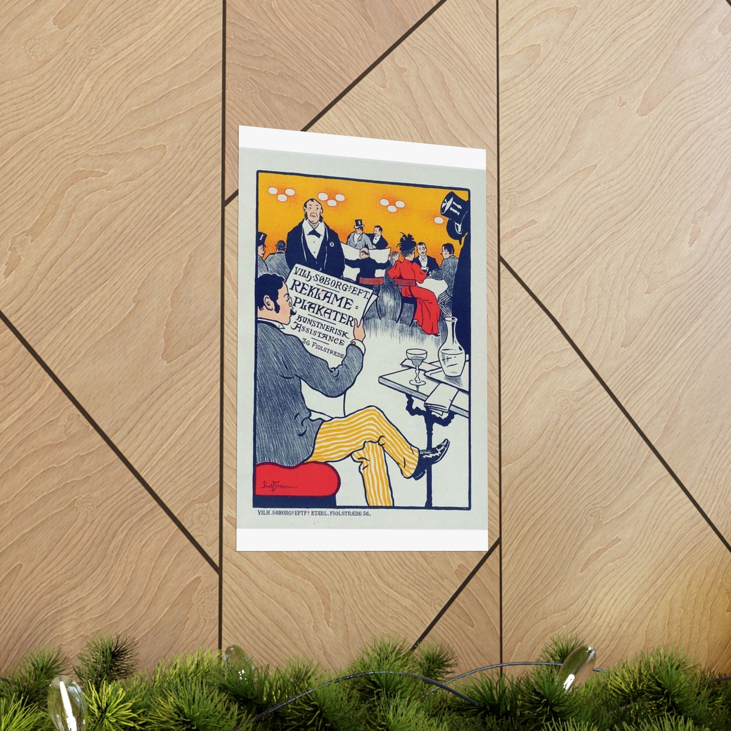 Affiche danoise pour les "Affiches artistiques Wilh. Söborg". High Quality Matte Wall Art Poster for Home, Office, Classroom