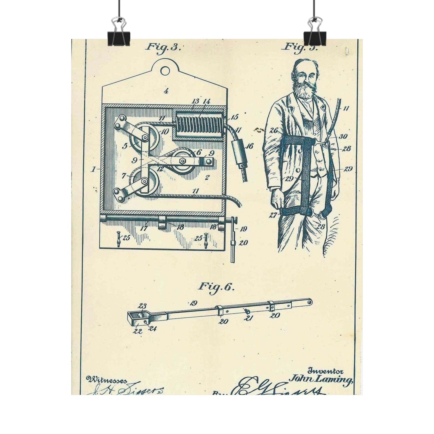 Patent Case File No. 630,902, Fire Escape, Inventor- John Laming - DPLA - 86fd3ca465dbd3fd9720fd06f826af5c (page 14) High Quality Matte Wall Art Poster for Home, Office, Classroom