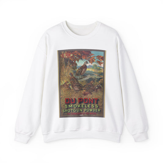 Du Pont smokeless shotgun powder - the standard of the world White Heavy Blend Adult Crew Neck SweatShirt