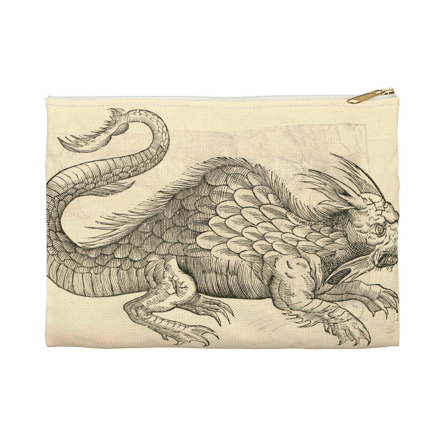 Orobonis Piscis effigies - Public domain portrait drawing  Large Organizer Pouch with Black Zipper