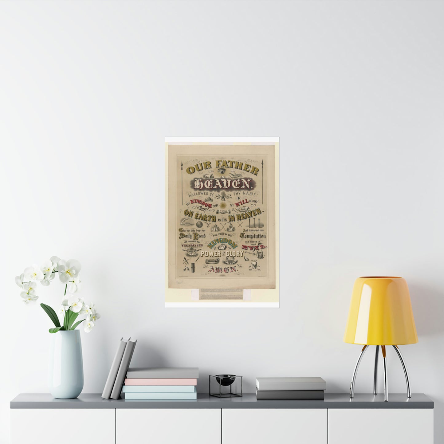 Our father who art in Heaven ... / designed by W.A. Welsher. High Quality Matte Wall Art Poster for Home, Office, Classroom