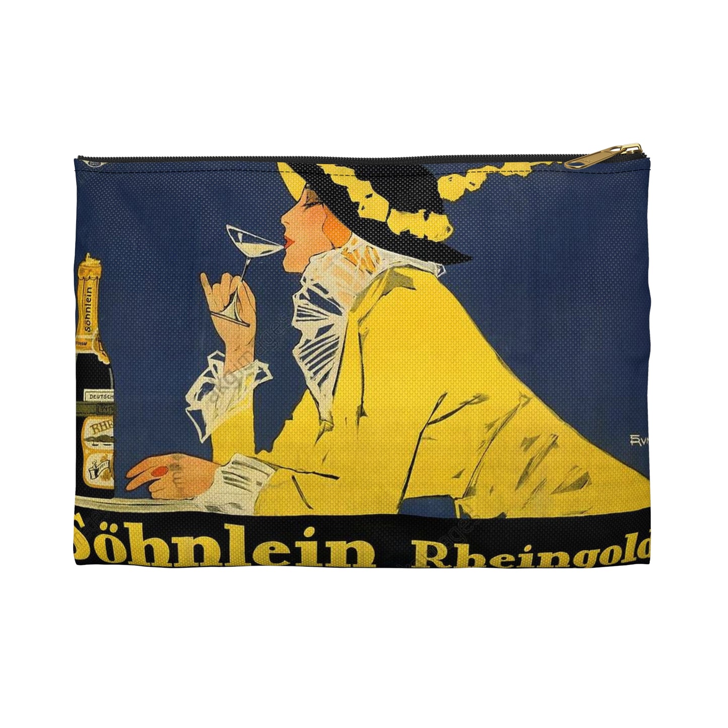 Fritz Rumpf (1888-1949) - Söhnlein Rheingold, c. 1910 Large Organizer Pouch with Black Zipper