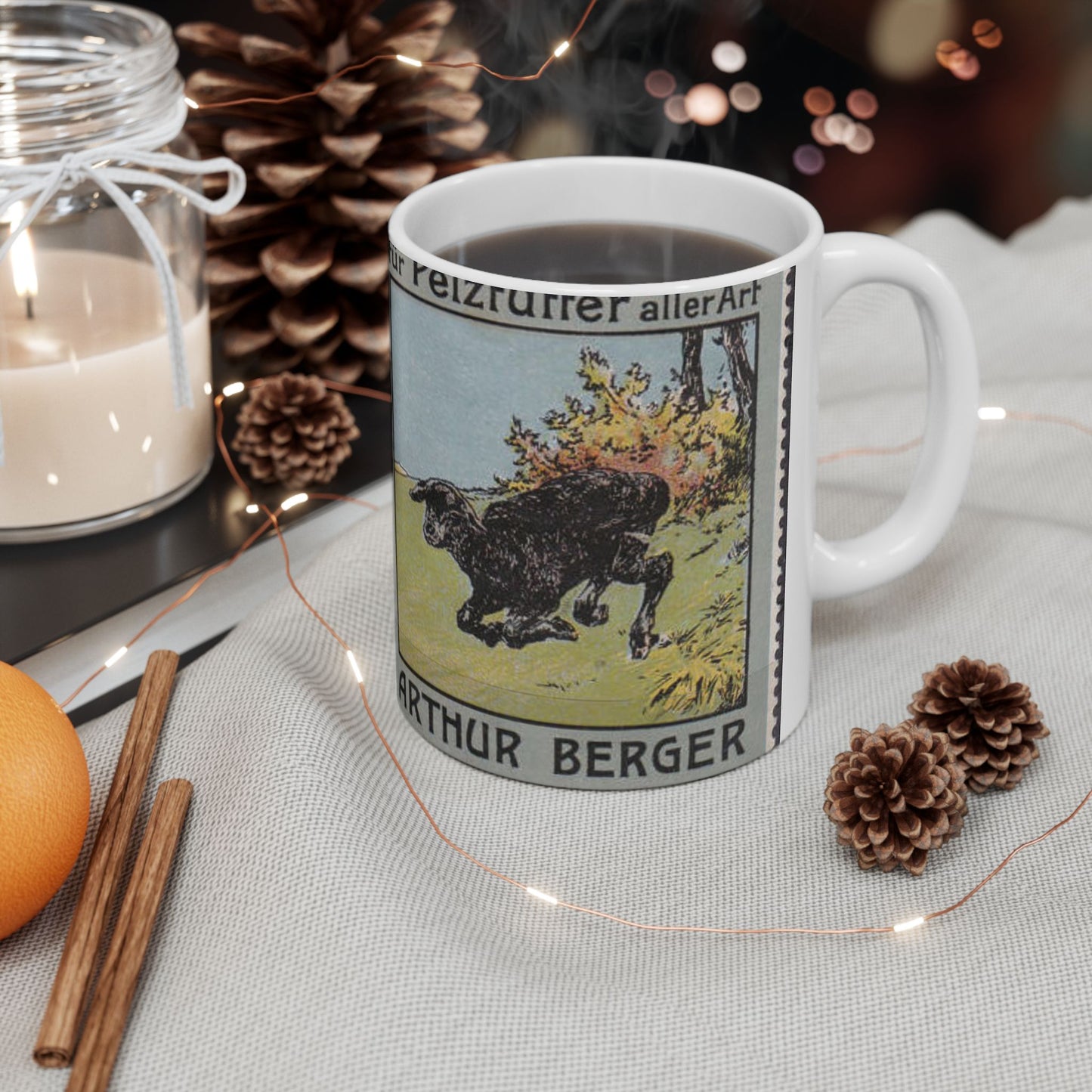 Arthur Berger, fur trader in Leipzig, c. 1910, brand advertisings (05) Beautiful Novelty Ceramic Coffee Mug 11oz